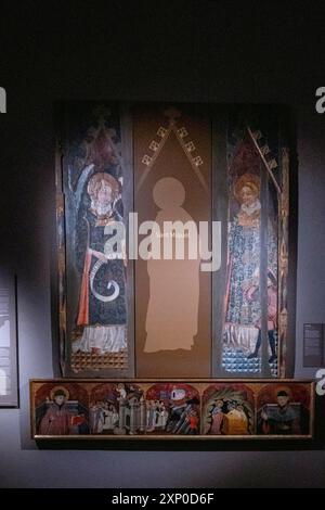 Retable des saints archanges, Gabriel Moger, 1407, tempera sur bois, monastère Puig de Pollensa de la vierge Marie, Majorque, Espagne Banque D'Images