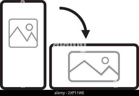 Faites pivoter l'icône du téléphone. Symbole d'orientation du téléphone portable à écran rabattable Illustration de Vecteur