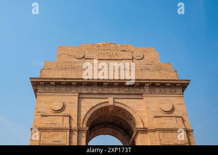 La porte de l'Inde (anciennement connue sous le nom de All India War Memorial) à New Delhi commémore 74 187 soldats indiens morts pendant la première Guerre mondiale Banque D'Images