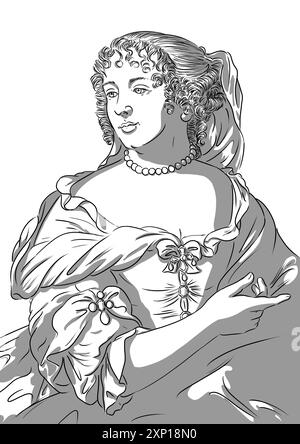 Portrait de Madame de Sévigné, célèbre écrivain français et auteur de lettres Banque D'Images