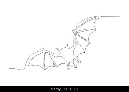 Illustration d'une ligne, contour d'une chauve-souris. Vecteur simple Illustration de Vecteur