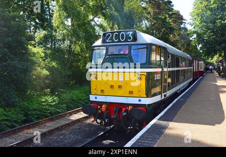 Locomotive diesel vintage British Rail Class 31 ou Brush type 2 au quai ferroviaire. Banque D'Images