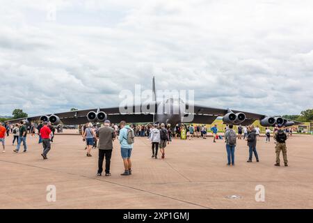 Bombardier stratégique boeing b52 stratofortress exposé lors du tatouage aérien international royal à la RAF Fairford dans le Gloucestershire, au royaume-uni Banque D'Images