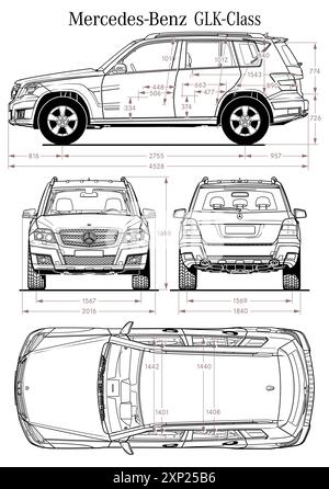 Mercedes Benz GLK Class 2008 modèle de voiture Illustration de Vecteur