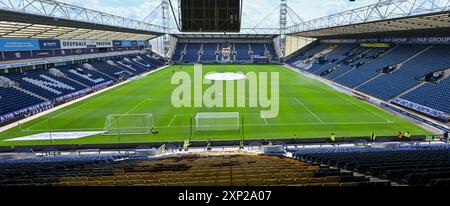 Deepdale, Preston, Royaume-Uni. 3 août 2024. Avant-saison Football Friendly, Preston North End contre Everton ; vue du terrain à Deepdale crédit : action plus Sports/Alamy Live News Banque D'Images