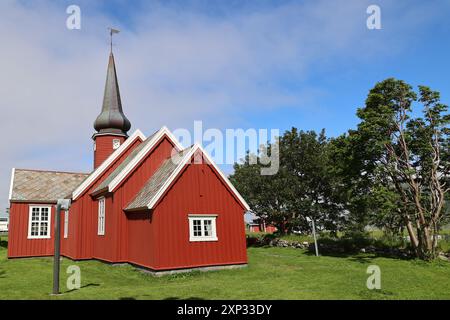 Église de Flakstad sur les îles Lofoten, Norvège Banque D'Images