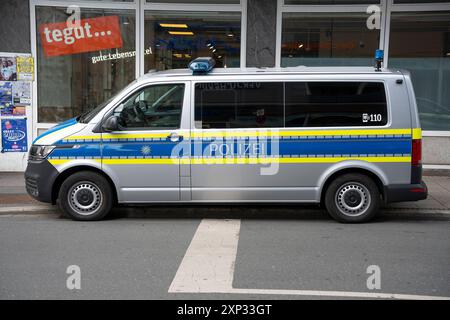 Augsbourg, Bavière, Allemagne - 3 août 2024 : une voiture de police de la police bavaroise *** Ein Polizeiauto der bayerischen Polizei Banque D'Images