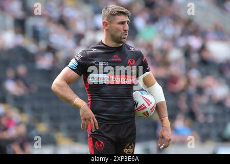 Hull, Royaume-Uni. 03 août 2024. Le MKM Stadium, West Park, Hull, Humberside, East Yorkshire, 3 août 2024. Betfred Super League Hull FC vs St Helens Tommy Makinson de St Helens RLFC crédit : Touchlinepics/Alamy Live News Banque D'Images