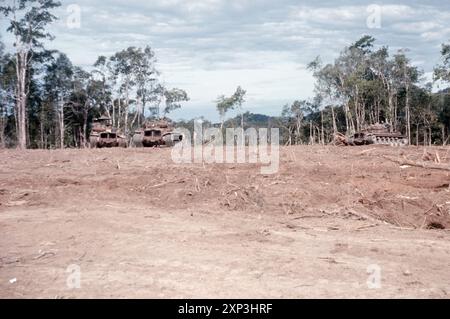 Guerre du Vietnam / Vietnamwar - char de bataille principal de L'ARMÉE américaine M48 Patton - près du camp de base de Dragon Mountain Banque D'Images