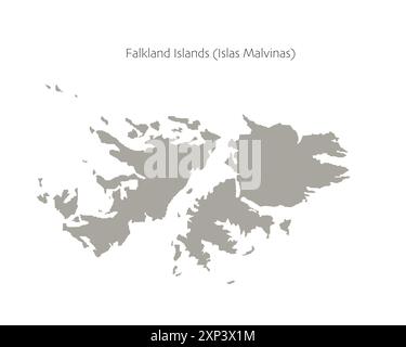 Carte vectorielle détaillée élevée de la silhouette plate des îles Falkland. Illustration de Vecteur