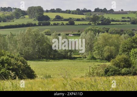 La vallée de Stour au sud de Bures à la frontière Suffolk/Essex, Angleterre Royaume-Uni Banque D'Images