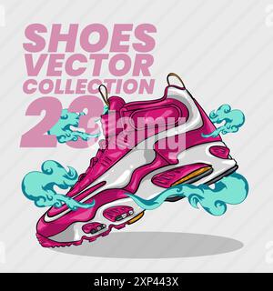 COLLECTION DE CONCEPTION D'ILLUSTRATION VECTORIELLE DE CHAUSSURES Illustration de Vecteur