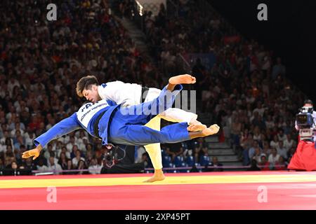 Paris, France. 03 août 2024. Judo - Jeux olympiques d'été, Paris 2024, Paris, France le 2024 juillet. Photo de Laurent Zabulon/ABACAPRESS. COM Credit : Abaca Press/Alamy Live News Banque D'Images