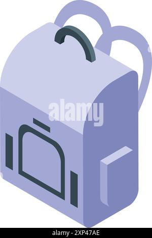 Icône de sac à dos d'école dans un style isométrique isolé sur fond blanc Illustration de Vecteur