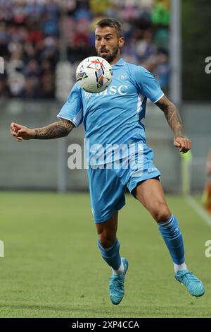 Leonardo Spianazzola de Napoli lors du match amical Napoli et Girona au stade Teofilo Patini de Castel Di Sangro, Italie centrale et méridionale - dimanche 3 août 2024. Sport - Soccer . (Photo de Alessandro Garofalo/LaPresse) crédit : LaPresse/Alamy Live News Banque D'Images