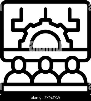 L'équipe commerciale a une réunion avec un scrum board en arrière-plan Illustration de Vecteur