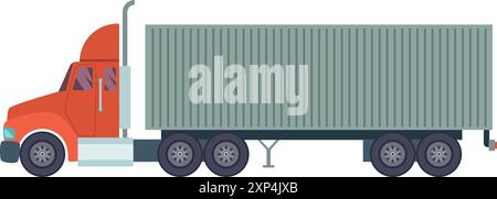 Icône de camion remorque. Transport lourd, vue latérale Illustration de Vecteur