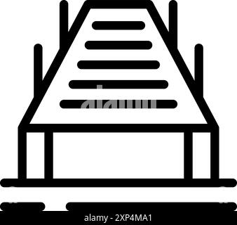 Simple icône de contour gras d'une jetée en bois s'étendant sur la surface de l'eau Illustration de Vecteur