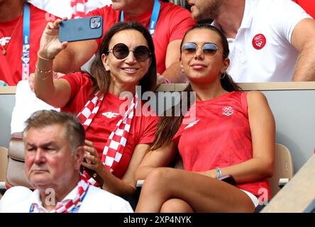 Zagreb, Croatie. 03 août 2024. PARIS, FRANCE - 3 AOÛT : L'ex-joueuse de tennis IVA Majoli dans les gradins avant la finale de tennis féminin en simple entre Donna Vekic, de Croatie, et Qinwen Zheng, de Chine, le huitième jour des Jeux Olympiques de Paris 2024 à Roland Garros, le 3 août 2024 à Paris, France. Photo : Igor Kralj/PIXSELL crédit : Pixsell/Alamy Live News Banque D'Images