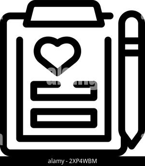 Rapport médical avec signe cardiaque représentant l'état de santé du patient analysé par un médecin Illustration de Vecteur