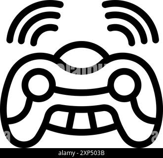 Manette de jeu sans fil transmettant des signaux pour une expérience de jeu immersive et fluide Illustration de Vecteur