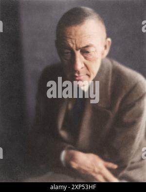 Sergueï Vassilievitch Rachmaninov. Circa 1925. Photographe Clara Sipprell. Imprimé argenté gélatine. Banque D'Images