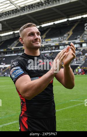 Hull, Angleterre - 3 août 2024 - Matty Lees de St Helens. Rugby League Betfred Super League , Hull FC vs Helens at MKM Stadium, Hull, UK Dean Williams Banque D'Images