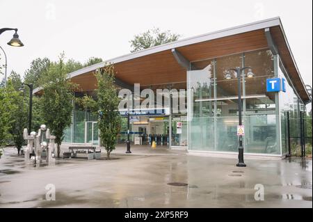 Station de SkyTrain Inlet Centre à Port Moody BC, Canada. Banque D'Images