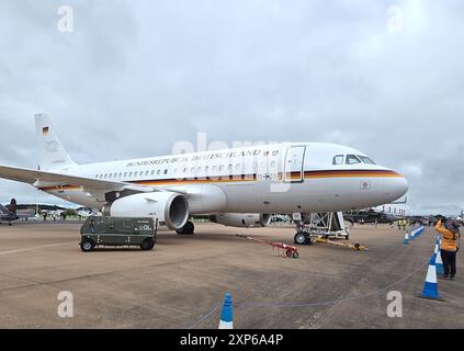 RAF Fairford, Royaume-Uni. 20 juillet 2024. Airbus A319 de la Luftwaffe en exposition statique au Royal International Air Tattoo 2024. Banque D'Images