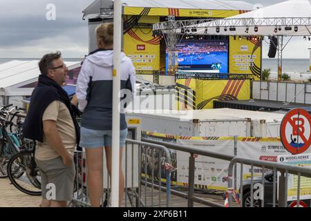 Middelkerke, Belgique. 03 août 2024. Le Festival Olympique, le samedi 03 août 2024 à Middelkerke. Les Jeux de la XXXIIIe Olympiade se déroulent à Paris du 26 juillet au 11 août. La délégation belge compte 165 athlètes dans 21 sports. BELGA PHOTO NICOLAS MAETERLINCK crédit : Belga News Agency/Alamy Live News Banque D'Images