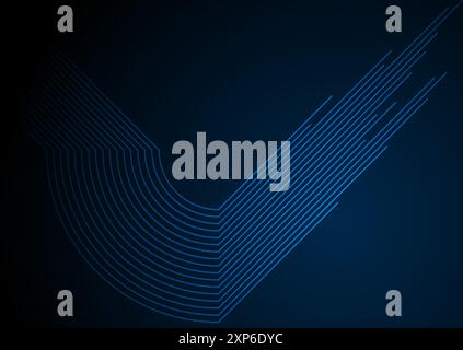 Fond de technologie futuriste abstraite aux lignes courbes brillantes bleues. Conception vectorielle Illustration de Vecteur
