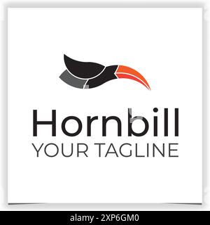 modèle vectoriel de conception de logo hornbill Illustration de Vecteur