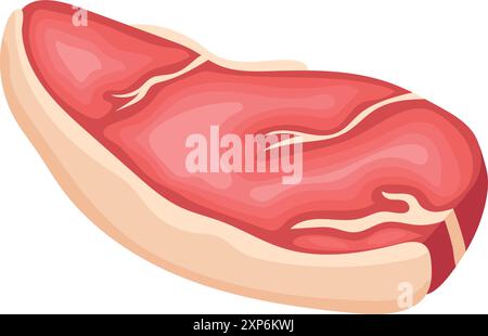 Steak d'aloyau. Icône de dessin animé de viande crue non cuite Illustration de Vecteur