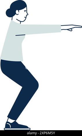 Icône exercice matinal. Femme faisant des situps vue de côté Illustration de Vecteur