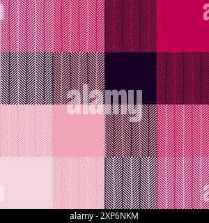 Motif tartan frappant, texture géométrique pixelisée simple adapté aux plaid en tissu, nappes de pique-nique ou toile cirée. Couverture de style rétro classique et foulard tendance représentés dans vector compris Illustration de Vecteur