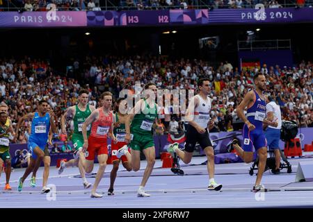 Decines Charpieu, France. 03 août 2024. Habz Azdine de France Athlétisme 1500M masculin lors des Jeux Olympiques de Paris 2024 le 3 août 2024 au stade de France à Saint Denis, France - photo Gregory Lenormand/DPPI Media/Panoramic Credit : DPPI Media/Alamy Live News Banque D'Images