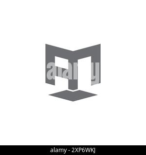 vecteur de logo géométrique de bâtiment de pilier de lettre ma simple Illustration de Vecteur