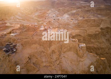 Masada. L'ancienne fortification dans le district sud d'Israël. Parc national de Masada dans la région de la mer Morte d'Israël. La forteresse de Masada. Banque D'Images