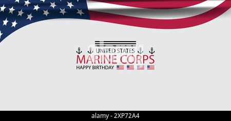 Célébration de l'anniversaire de l'héritage du corps des Marines des États-Unis Illustration de Vecteur