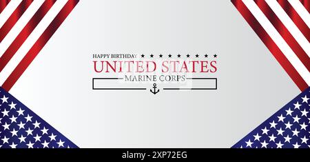 Célébration de l'anniversaire de l'héritage du corps des Marines des États-Unis Illustration de Vecteur