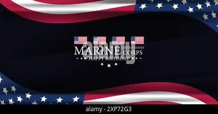 Célébration de l'anniversaire de l'héritage du corps des Marines des États-Unis Illustration de Vecteur