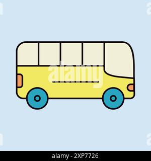 Icône de vecteur de bus urbain.Symbole graphique pour la conception, le logo, l'application, l'interface utilisateur du site Web et des applications de voyage et de tourisme Illustration de Vecteur