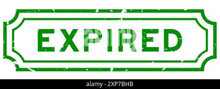 Grunge vert expiré mot caoutchouc cachet sur fond blanc Illustration de Vecteur