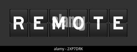 Tableau analogique de couleur noire avec le mot Remote sur fond gris Illustration de Vecteur