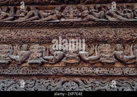 July25th2024, Himachal Pradesh, Inde. Sculpture en bois sculpté centenaire au temple Chaurasi à Bharmour, Chamba, Himachal Pradesh, une partie du Manim Banque D'Images