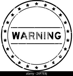 Mot d'avertissement noir grunge rond en caoutchouc timbre sur fond blanc Illustration de Vecteur