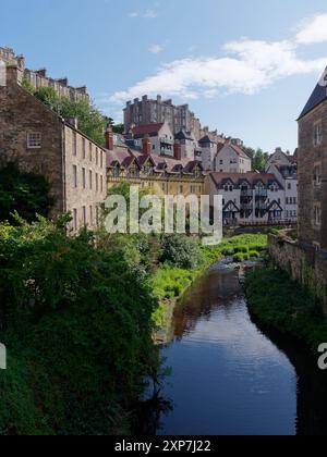 Historique Dean Village, un ancien centre de fraisage à Édimbourg sur l'eau de la rivière Leith. Édimbourg capitale écossaise, 03 août 2024 Banque D'Images