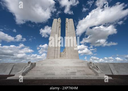 Crête de Vimy les Forces armées canadiennes la première Guerre mondiale mémorial dans le nord de la France. Banque D'Images