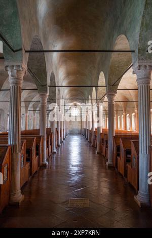 Sala del Nuti, ancienne bibliothèque Malatestiana. Cesena, Émilie-Romagne, Italie, Europe. Banque D'Images