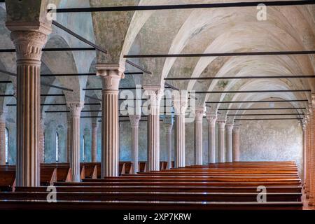 Sala del Nuti, ancienne bibliothèque Malatestiana. Cesena, Émilie-Romagne, Italie, Europe. Banque D'Images